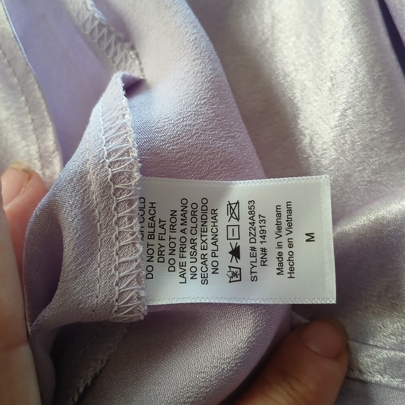 Double Zero Elegant Lavender Satin Skirt - Picture 7 of 7